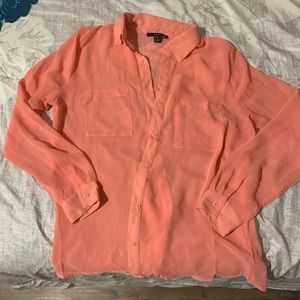 Forever 21 Sheer Button Blouse